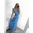 Women's Long Chiffon Short Sleeve Dress (S/M ONE SIZE) ITALIAN FASHION FMPZM23A082-9