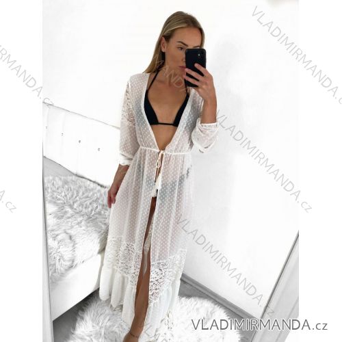 Župan přehoz letní přes plavky dlouhý rukáv dámský (S/M ONE SIZE) ITALSKá MóDA IMM23M12696