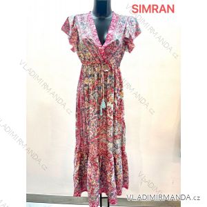 Šaty letní krátký rukáv dámské (S/M ONE SIZE) INDICKÁ MÓDA  IMM23M1111AI