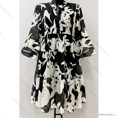 Šaty letní dlouhý rukáv dámské (S/M ONE SIZE) FRANCOUZSKÁ MÓDA IMPES23BELLA01
