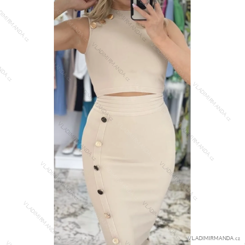 Souprava sukně dlouhá a top bez rukávu dámská (S/M ONE SIZE) ITALSKÁ MÓDA IMPMG233016