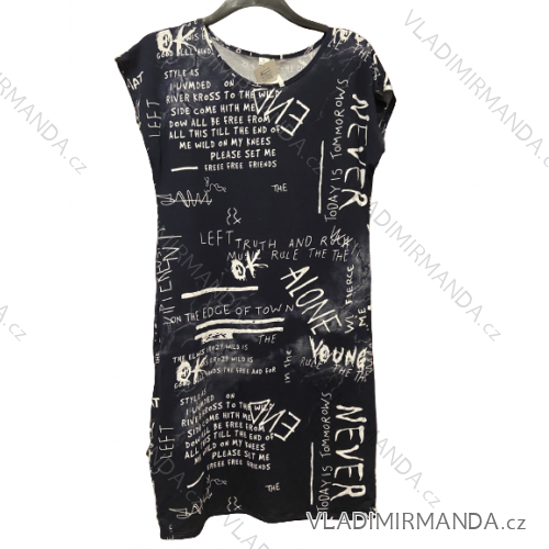 Šaty krátký rukáv dámské nadrozměrné (L-3XL) POLSKÁ MÓDA PMF23WRITE
