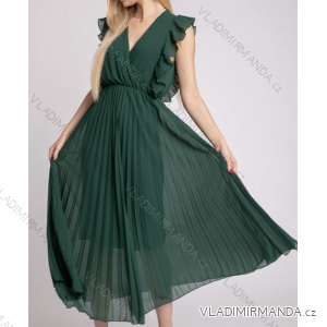 Šaty dlouhé elegantní skládané bez rukávu dámské (S/M ONE SIZE) ITALSKÁ MÓDA IMPDY23HFA20116