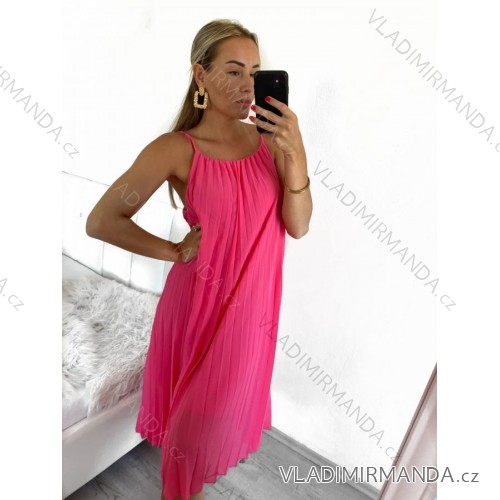 Women's strapless summer dress (S/M/L ONE SIZE) ITALIAN FASHION IM423280/DR M/L pink