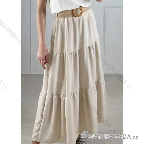 Sukně dlouhá s páskem dámská (S/M ONE SIZE) ITALSKÁ MÓDA IMPBB2360139v