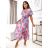Women's Long Chiffon Short Sleeve Dress (S/M ONE SIZE) ITALIAN FASHION IMWGS231048