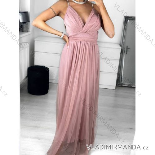 Women's long elegant party dress with straps (S/M ONE SIZE) ITALIAN FASHION IMPSH234388