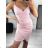 Women's ribbed summer dress with straps (S/M ONE SIZE) MB2123HJ356