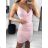 Women's ribbed summer dress with straps (S/M ONE SIZE) MB2123HJ356