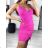 Women's ribbed summer dress with straps (S/M ONE SIZE) MB2123HJ356