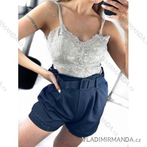 T-Shirt Kurzarm Frauen (UNI S / L) ITALIENISCHE MODE IMK20128 S/M béžová