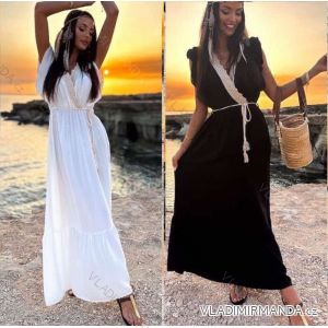 Women's Long Chiffon Short Sleeve Dress (S/M ONE SIZE) ITALIAN FASHION IMWGS231048