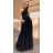 Overal dlouhý elegantní s páskem bez rukávu dámský (S/M ONE SIZE) ITALSKÁ MÓDA IMWGB232302