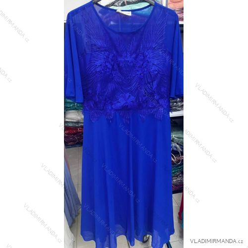 Women's Lace Cotton Short Sleeve Dress (S/M ONE SIZE) ITALIAN FASHION IMM23M7267