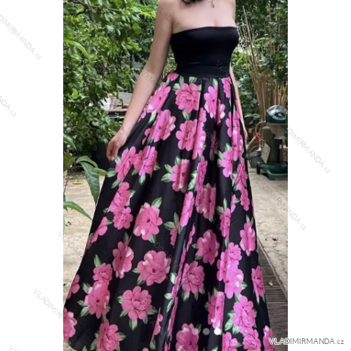 Women's Long Summer Carmen Sleeveless Dress (S/M ONE SIZE) ITALIAN FASHION IMPBB23B23564