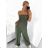Overal dlouhý se žabičkováním na ramínka dámský (S/M ONE SIZE) ITALSKÁ MÓDA IMWA236511/DU S/M Khaki