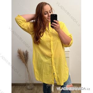 Prodloužená Košile 3/4 rukáv nadrozměr dámské (2XL/3XL ONE SIZE) ITALSKÁ MÓDA IM523MINDY/DU