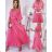 Women's Long Chiffon Short Sleeve Dress (S/M ONE SIZE) ITALIAN FASHION IMWGM23456