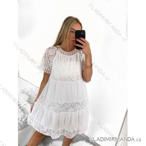 Women's Summer Lace Short Sleeve Dress (S/M/L ONE SIZE) ITALIAN FASHION IMBM23054