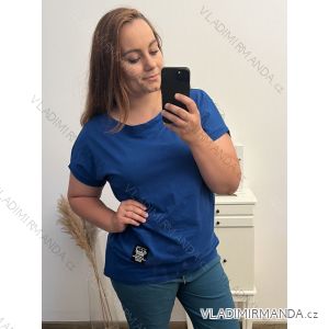Tunika Tričko krátký rukáv dámská nadrozměr (2XL/3XL/4XL ONE SIZE) ITALSKÁ MÓDA IMC23NATURA
