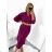 Dress elegant with belt 3/4 long sleeve women's plus size (XL/2XL ONE SIZE) ITALIAN FASHION IMC22517