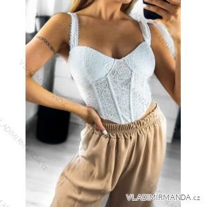 Croptop krajkový bez rukávu dámský (S/M ONE SIZE) ITALSKÁ MÓDA IMPBB238665