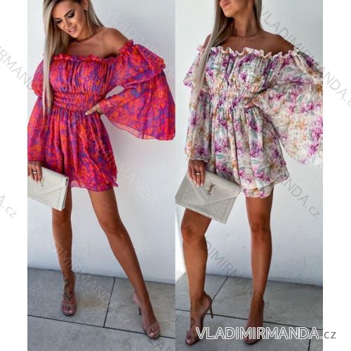 Šaty letný carmen dlhý rukáv dámske (S/M ONE SIZE) TALIANSKA MÓDA IMWGB232352