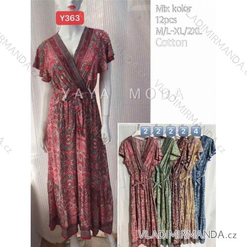 Langes Sommerkleid für Damen mit Trägern (S / M ONE SIZE) ITALIAN FASHION IMWA221623