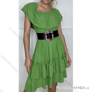 Šaty letní carmen krátký rukáv dámské (S/M ONE SIZE) ITALSKÁ MÓDA IMPBB23D010781