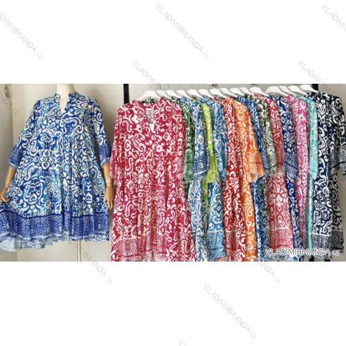 Šaty letní dlouhý rukáv dámské (S/M ONE SIZE) ITALSKÁ MÓDA IMPEM23R9616