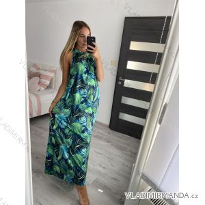 Šaty dlouhé bez rukávu letní icecool dámské (S/M/L ONE SIZE) ITALSKÁ MÓDA IMM22M2942-3/DUR