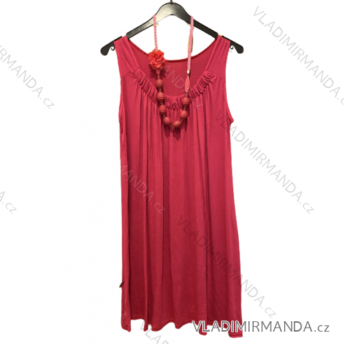 Šaty dlouhé na ramínka dámské (S/M ONE SIZE) FRANCOUZSKÁ MÓDA FMB21001