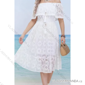 Šaty letní boho krajkové carmen krátký rukáv dámské (S/M ONE SIZE) ITALSKÁ MÓDA IMPEM2325899