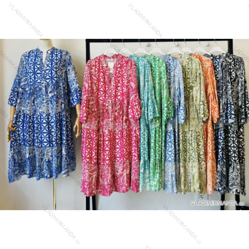 Šaty letní na ramínka dámské (S/M ONE SIZE) ITALSKÁ MÓDA IMPBB22B21841