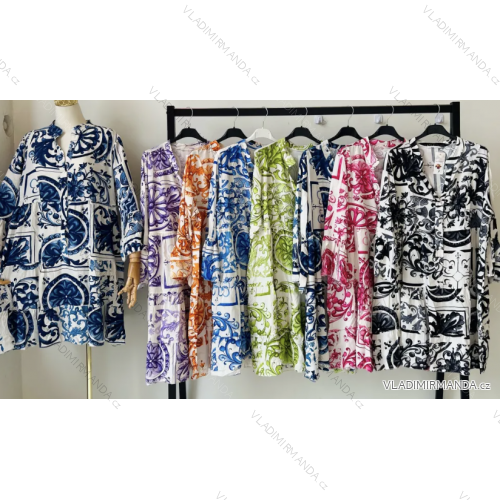 Women's 3/4 Long Sleeve Summer Dress (S/M ONE SIZE) ITALIAN FASHION IMPEM235755