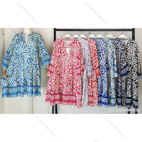 Damen-Sommerkleid mit 3/4-Ärmeln (Einheitsgröße S/M) ITALIAN FASHION IMPEM23C7018