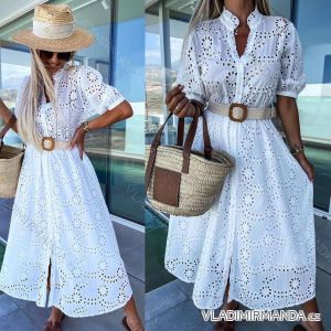 Women's Lace Cotton Short Sleeve Women's Dress (S / M ONE SIZE) ITALIAN FASHION IMWM215877