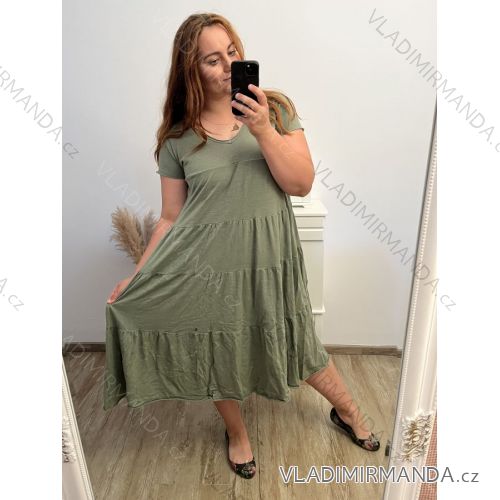 Šaty letné krátky rukáv dámske nadrozmer (XL/2XL ONE SIZE) TALIANSKA MÓDA IMWD231620