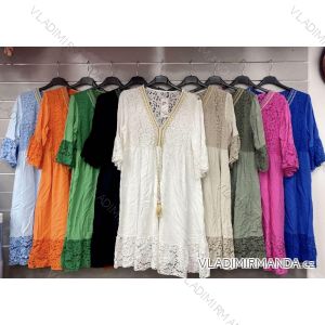 Women's Long Chiffon Short Sleeve Dress (S/M ONE SIZE) ITALIAN FASHION IMWGS231048