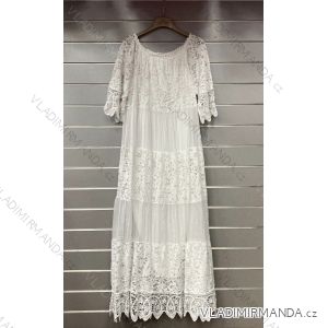 Women's Long Chiffon Short Sleeve Dress (S/M ONE SIZE) ITALIAN FASHION IMWGS231048