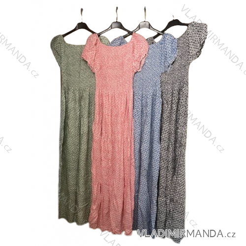 Damen-Sommerkleid mit kurzen Ärmeln und Fransen im Carmen-Stil (M/L, XL/2XL, Einheitsgröße) ITALIAN FASHION IMB23B236