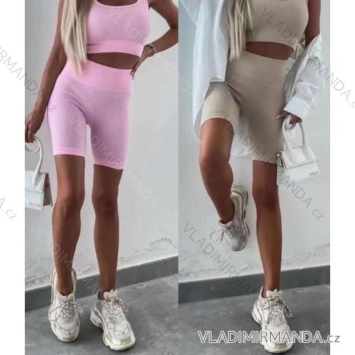 Súprava letný croptop a kraťasy dámska (S/MM/L) TALIANSKA MÓDA IMWE232057