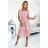 465-3 MIA Plissiertes Midikleid mit breitem Gürtel – schmutziges Rosa