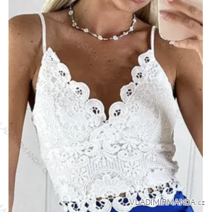 Top croptop krajkový na ramínka dámský (S/M ONE SIZE) ITALSKÁ MÓDA IMPBB234815ml