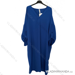 Šaty maxi oversize dlouhý rukáv dámské nadrozměr (2XL/3XL/4XL ONE SIZE) ITALSKÁ MÓDA IMM23OVER/DU