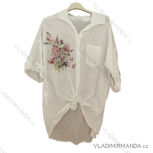 Košeľa 3/4 dlhý rukáv dámska nadrozmer (L/XL/2XL ONE SIZE) TALIANSKA MóDA IM423LOVE