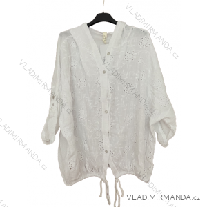 Shirt verlängert 3/4 Langarm Damen (L/XL/2XL ONE SIZE) ITALIAN FASHION IM423025