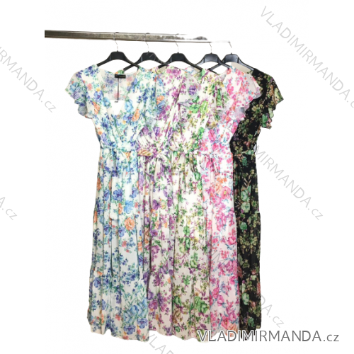 Šaty letné krátky rukáv dámske (S/M ONE SIZE) TALIANSKA MÓDA IMM23M9106