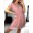 Women's Summer Chiffon Short Sleeve Dress (S/M ONE SIZE) ITALIAN FASHION IM323356/DU
