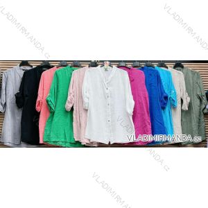 Košile oversize letní dlouhý rukáv dámské (S/M ONE SIZE) ITALSKÁ MÓDA IMWM232511